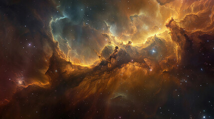  Cosmic Cradle Interstellar Landscape of a Stellar Nursery, Capturing the Birth of Stars and Galactic Evolution
