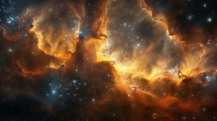  Cosmic Cradle Interstellar Landscape of a Stellar Nursery, Capturing the Birth of Stars and Galactic Evolution