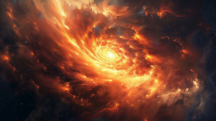 Fototapeta premium Cosmic Splendor Interstellar Impression of a Distant Galaxy, Unveiling the Majesty of the Universe