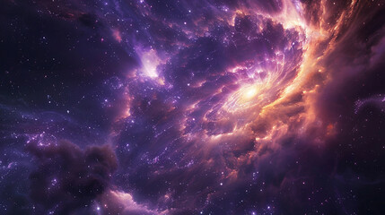 Obraz premium Cosmic Splendor Interstellar Impression of a Distant Galaxy, Unveiling the Majesty of the Universe