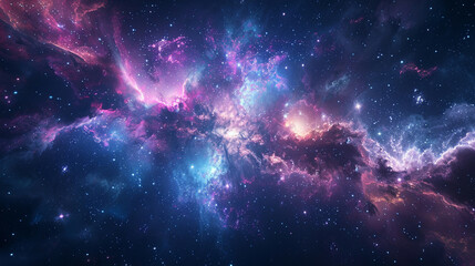 Naklejka premium Cosmic Splendor Interstellar Impression of a Distant Galaxy, Unveiling the Majesty of the Universe