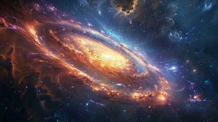 Cosmic Splendor Interstellar Impression of a Distant Galaxy, Unveiling the Majesty of the Universe