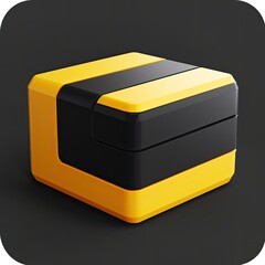 Dynamic 3D Team Icon in Yellow and Black