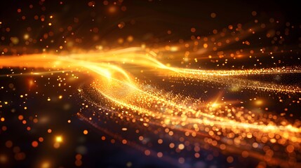 A close up of a bright yellow light with blurry lights