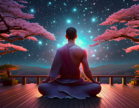 Buda en forma espiritual y meditaci&oacute;n