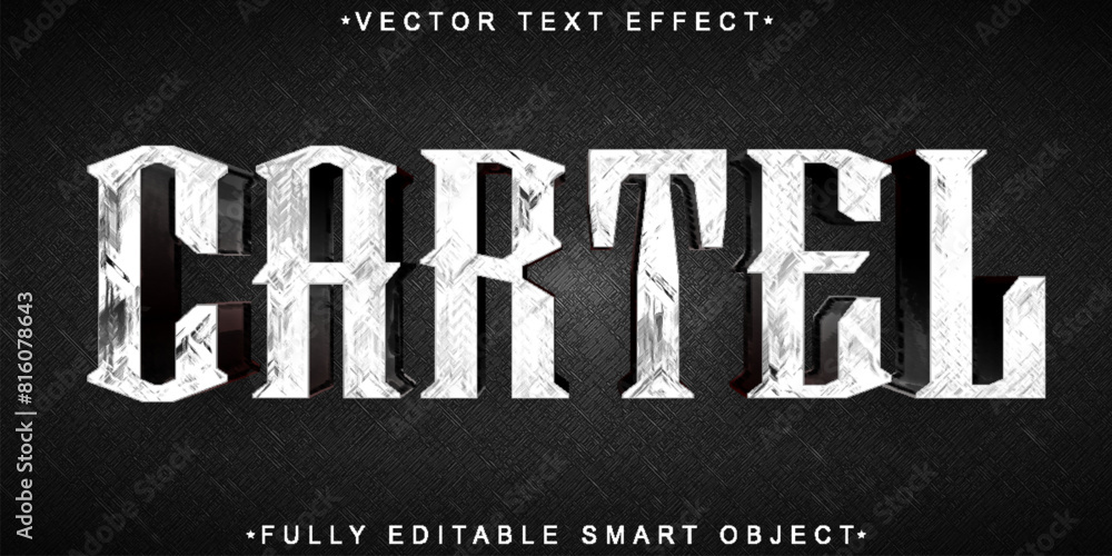 Poster mafia cartel silver dark vector fully editable smart object text effect