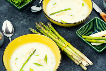 Vegan asparagus soup.