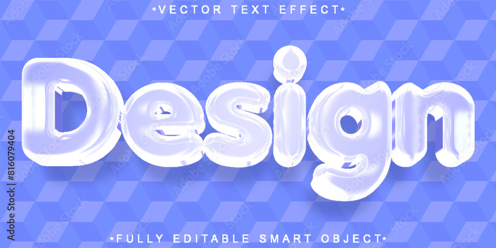 Poster Modern Chrome Holo Design Vector Fully Editable Smart Object Text Effect