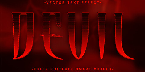 Horror Hell Devil Red Darken Vector Fully Editable Smart Object Text Effect