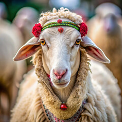 close up of a sheep on Eid ul Adha 