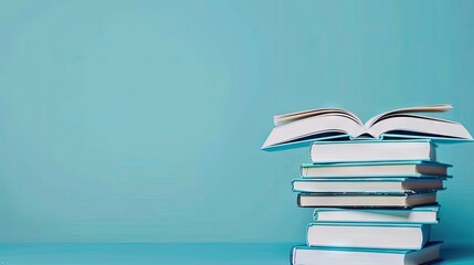 Towering Tomes in Tranquil Blue