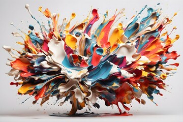 Farbenexplosion: Dynamische Malerei in Bewegung