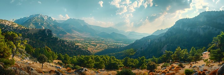 Mountains near Goudouras village in southern Crete realistic nature and landscape