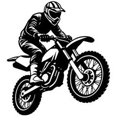 Naklejka premium motocross rider on a motorcycle