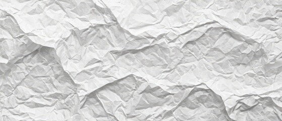 White Paper Texture background overlay effect. Crumpled translucent white paper abstract shape background with space for text. wide banner