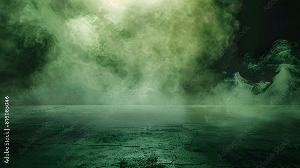 Aufkleber green concrete marble stone floor with smoke float use as background for advertising abstract dark g