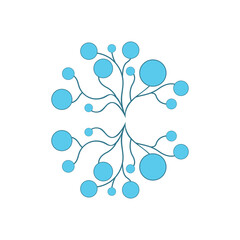 Neuron logo design template flat vector