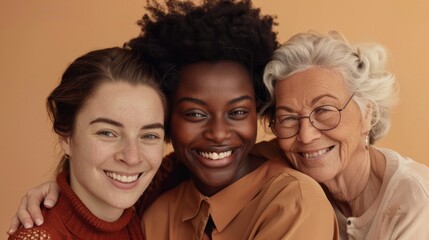Obraz premium A Multigenerational Trio Smiling Together