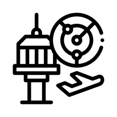air traffic controller line icon