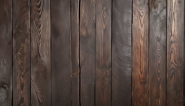 Sfondo orizzontale di assi di legno scuro generato con ai