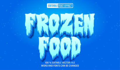 Editable 3d text style effect - Frozen Food text effect Template