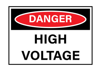 High Voltage Danger Sign. Vector Illustration. 