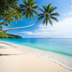 Beautiful empty tropical beach and sea landscape background	