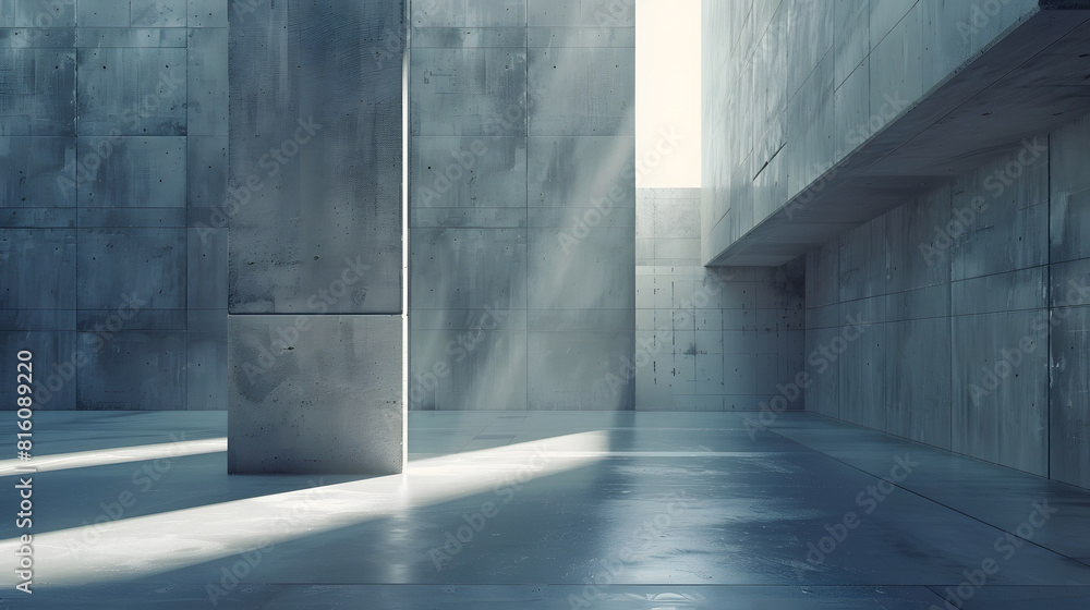 Poster abstract concrete room background : generative ai