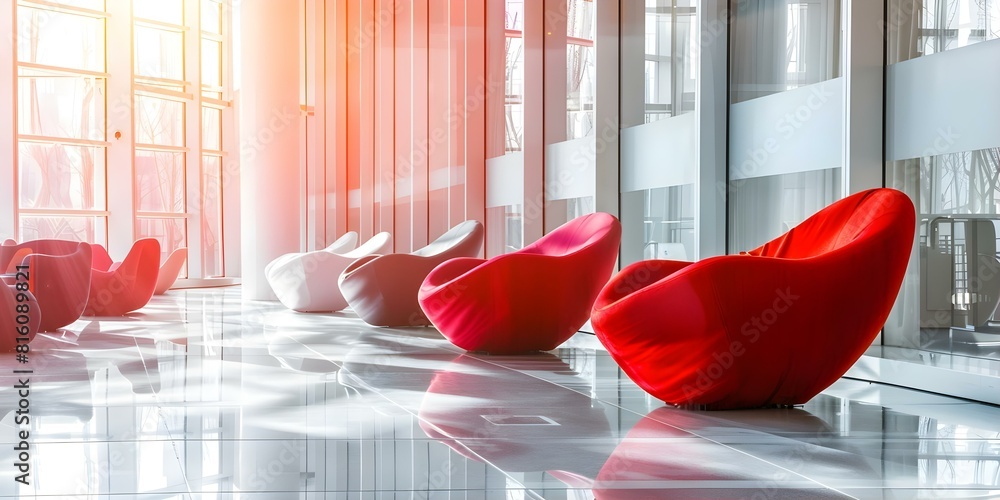 Poster modern colorful office lobby for business networking and collaboration with professionals. concept l