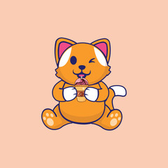 Cat juice logo design, vector logo design, illustration 