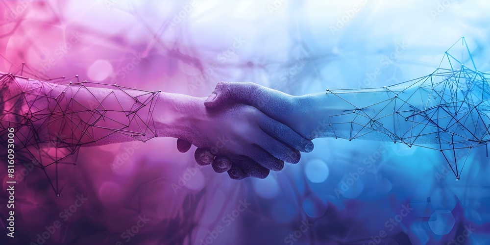 Poster interconnected patterns: symbolizing collaboration and interdependence in project completion. concep