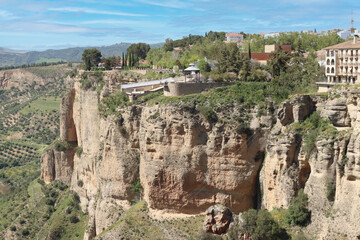 Scenic view of ronda's cliffside buildings and bridge