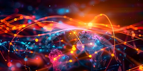 Fototapeta premium Global business ideas for ecommerce digital marketing online payments and remote collaboration. Concept E-commerce Trends, Digital Marketing Strategies, Online Payment Solutions