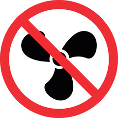 No fan sign. Forbidden signs and symbols. © infinetsoft