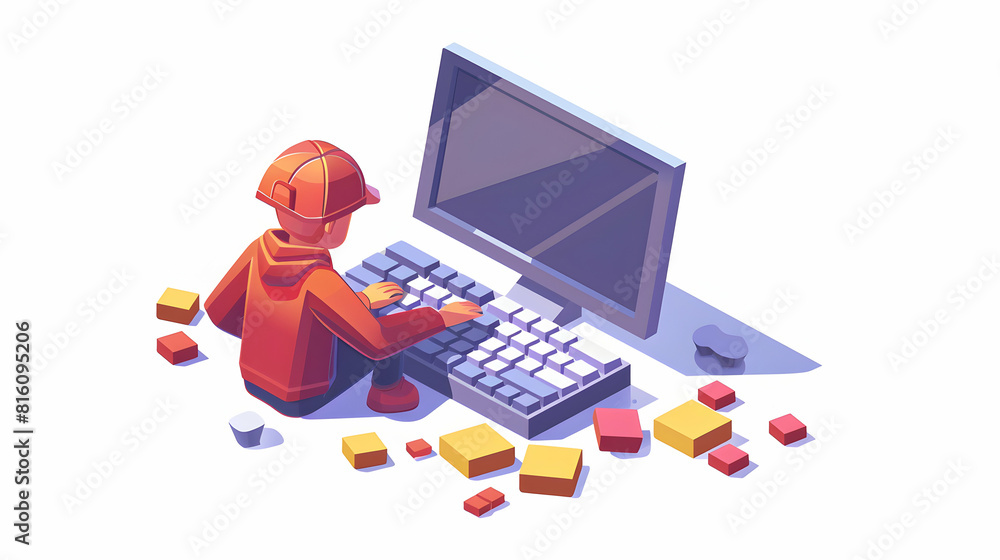 Poster 3d flat cartoon keylogger icon capturing keystrokes illustrating importance of securing sensitive in