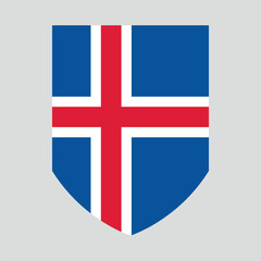 Obraz premium Iceland Flag in Shield Shape Frame