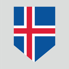 Obraz premium Iceland Flag in Shield Shape Frame