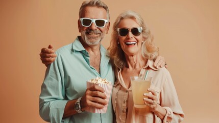 Obraz premium Cheerful Senior Couple with Sunglasses