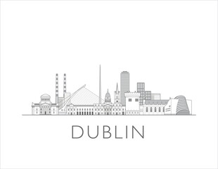 Dublin Ireland skyline cityscape illustration skyline drawing