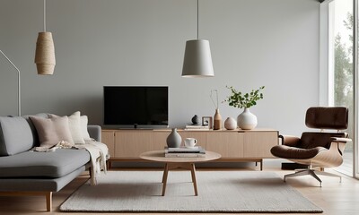 Modern Elegance Scandinavian Touches in a Functional Living Room