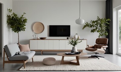 Functional Elegance Scandinavian-Inspired Modern Living Room Decor