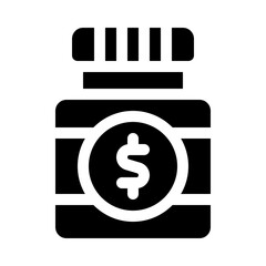 money jar glyph icon