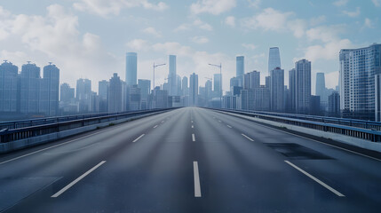 empty highway with cityscape of chongqingChina : Generative AI