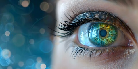Advanced Vision Features and Enhanced Aesthetics: The Human Cyborg Eye. Concept Bionic Technology, Futuristic Enhancements, Artificial Intelligence Integration, Biometric Analysis