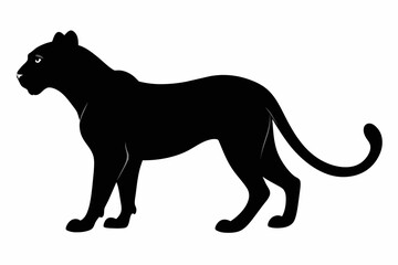 A cheetah silhouette black vector artwork illustration