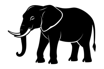  A elephant silhouette black vector artwork illustration 