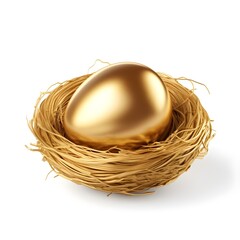 golden eggs in a nest ,Generative AI