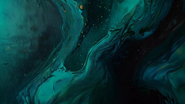 Abstract art teal blue green gradient paint background with liquid fluid grunge texture