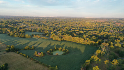 Aerial view of Farmland in Rural Northern Kentucky