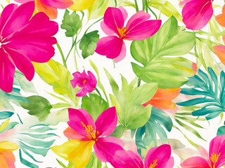 Abstract colorful flower background vector. Botanical wallpaper of tropical plants, flower, leaf branches, leaves. Floral design for banner, prints